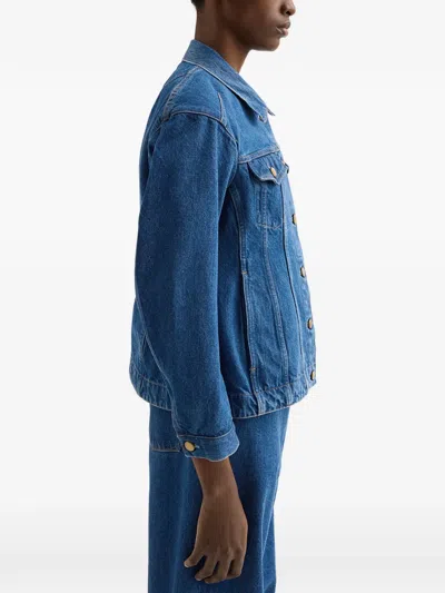 Jil Sander Button Denim Jacket In Blue