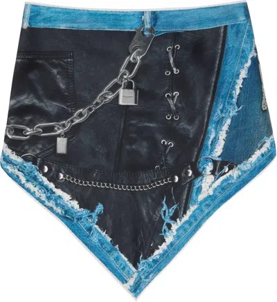 Acne Studios Printed Silk Scarf In Black
