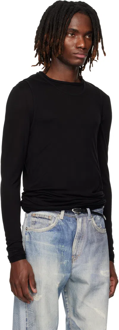 Carrer Black Doria Double Layer T-shirt Set In Black