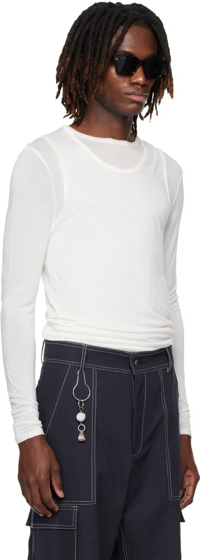 Carrer White Doria Double Layer T-shirt Set In White