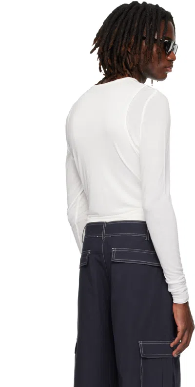 Carrer White Doria Double Layer T-shirt Set In White