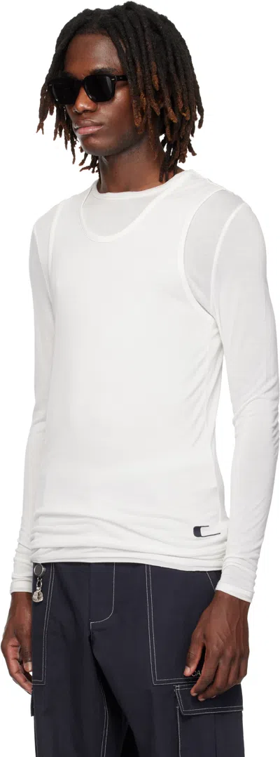 Carrer White Doria Double Layer T-shirt Set In White