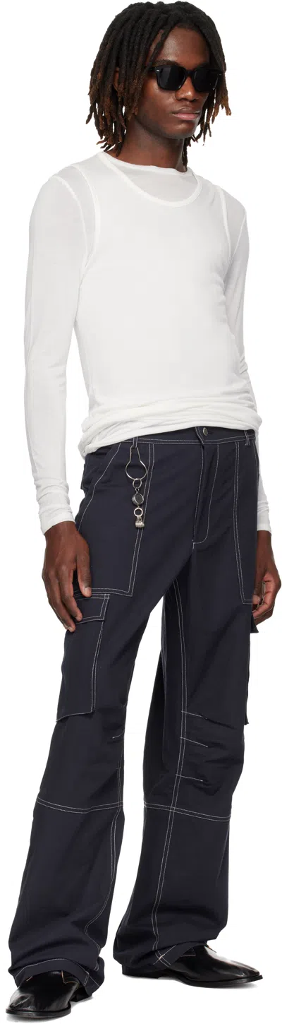 Carrer White Doria Double Layer T-shirt Set In White