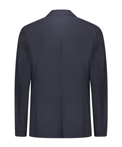 Aspesi Single-breasted Long Sleeved Blazer In Blue