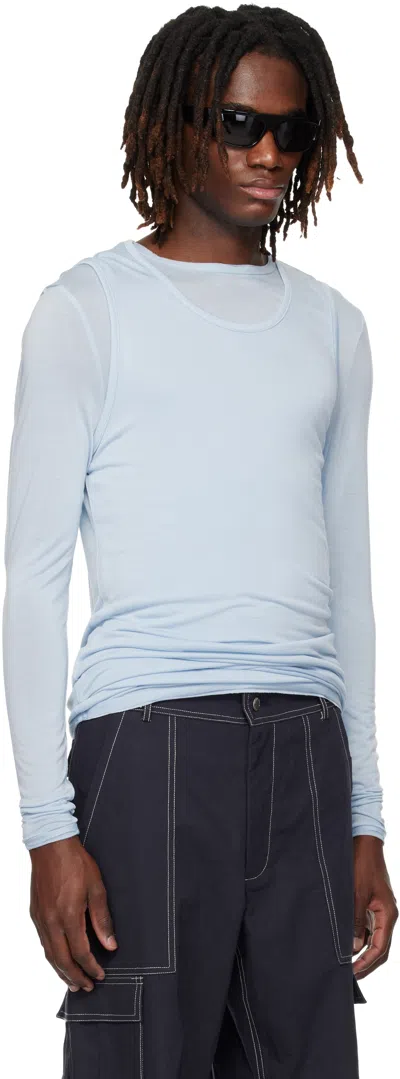 Carrer Blue Doria Double Layer T-shirt Set In Blue