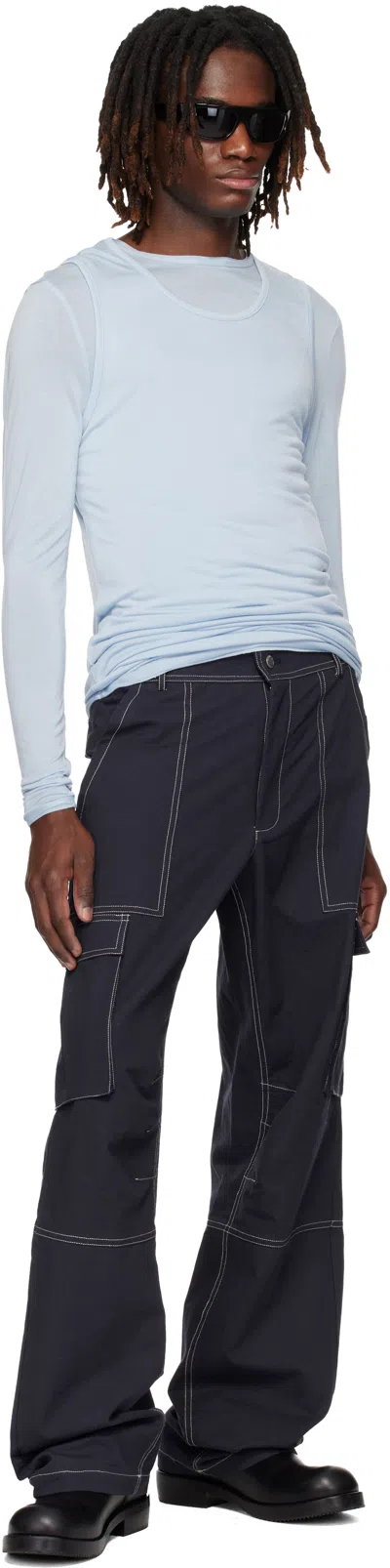 Carrer Blue Doria Double Layer T-shirt Set In Blue