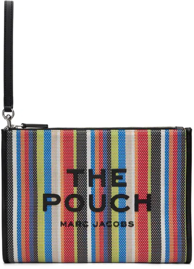 Marc Jacobs The Large Stripe Mesh Pouch In Multi