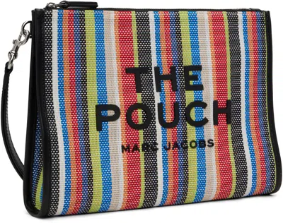 Marc Jacobs The Large Stripe Mesh Pouch In Multi