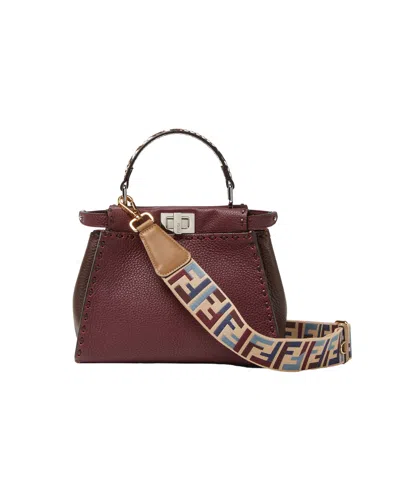 Fendi Logo-pattern Shoulder Strap In Metallic