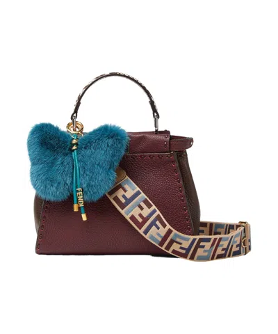 Fendi Logo-pattern Shoulder Strap In Metallic