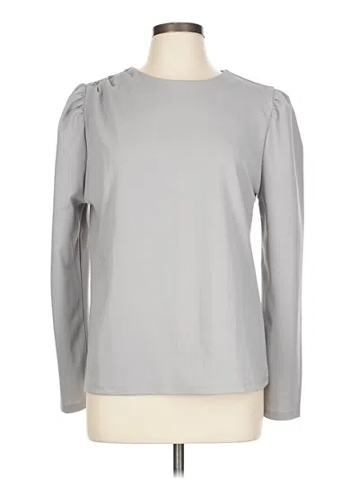 Ann Taylor Long Sleeve Top Gray Crew Neck Tops