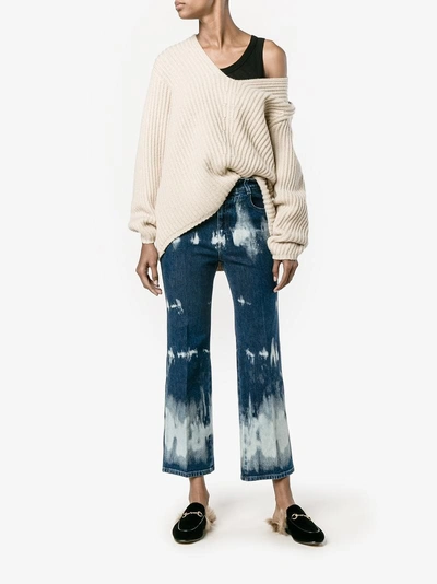 Shop Stella Mccartney Tie-dye Cropped Jeans In Blue