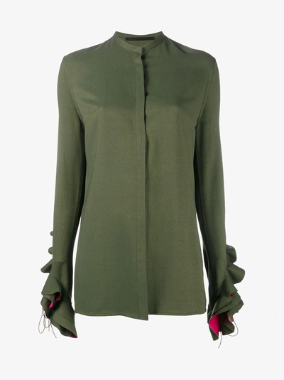 Shop Haider Ackermann Ruffle Sleeve Shirt