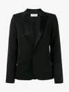 Saint Laurent Satin Lapel Single-breasted Blazer In Black