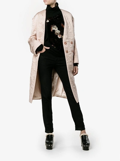 Shop Alexander Mcqueen Butterfly Embroidered Cocoon Coat