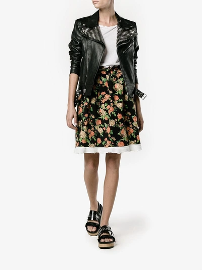 Shop Msgm Flared Floral Skirt