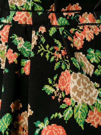 Shop Msgm Flared Floral Skirt