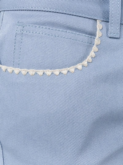 Shop Gucci Ausgestellte Jeans Mit Gehäkeltem Saum In Blue