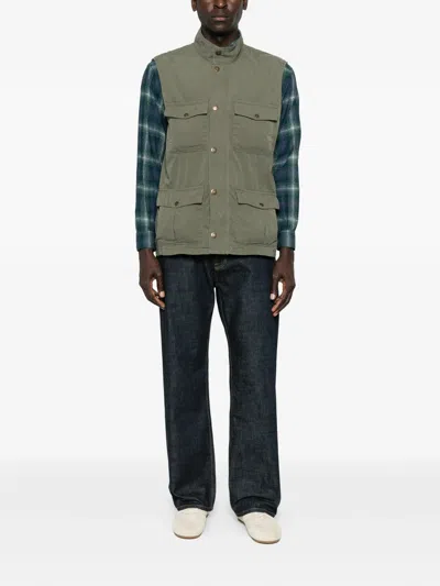 Barbour Multi-pocket Gilet Jacket In Green