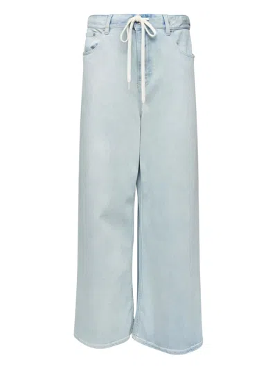 Mm6 Maison Margiela Drawstring Wide Leg Jeans In Blue