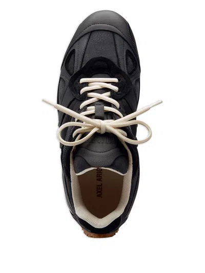 Axel Arigato Slow Runner Black Sneaker With Insert Design And Grooved Sole In Leather And Suede Woman
