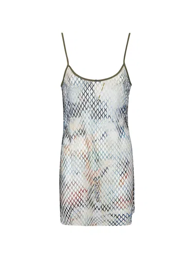Diesel Mini Mesh Beach Dress With Open Back In Multi