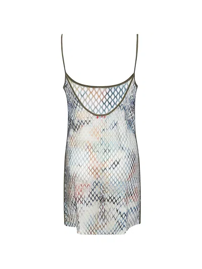 Diesel Mini Mesh Beach Dress With Open Back In Multi