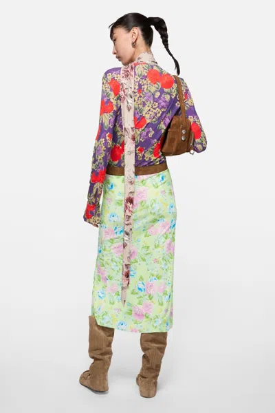 Acne Studios Scarf-detailed Floral-print Crepe Midi Dress In Multi