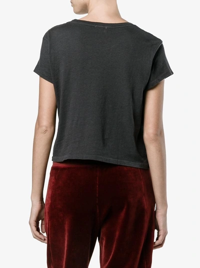 Shop Re/done Cropped Boxy Hanes 'perfect' T-shirt In Grey