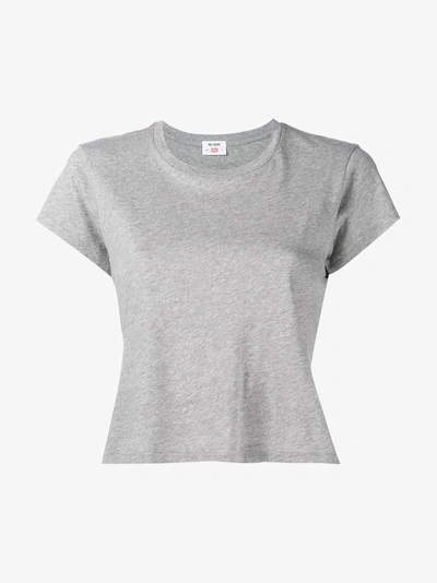 Shop Re/done Cropped Hanes Boxy Fit 'perfect' T-shirt In Grey