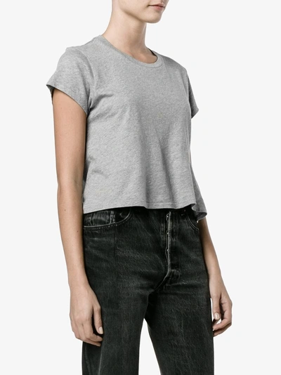 Shop Re/done Cropped Hanes Boxy Fit 'perfect' T-shirt In Grey