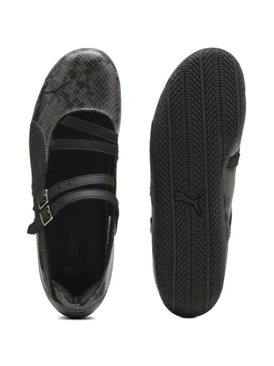 Puma Cool Dark Grey Speedcat Snake Print Ballet Flats-like Sneakers In Black