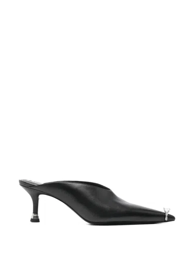Alexander Wang Akilita Ring Mule In Leather 65mm In Black