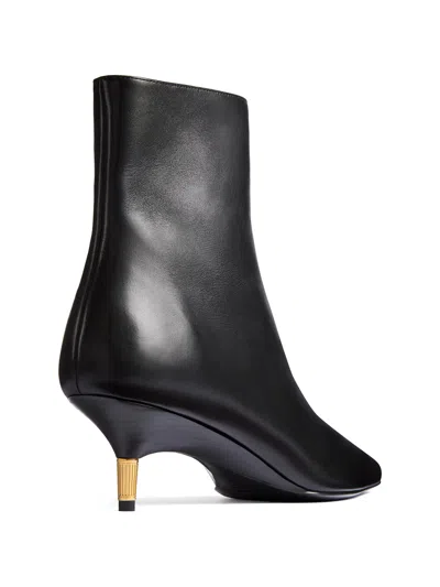 Khaite 55mm Bella Leather Ankle Boots In Black