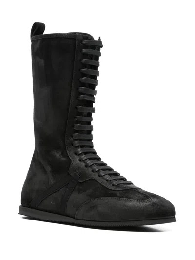 Ann Demeulemeester Fides Soft High Top Boxing Sneakers In Black