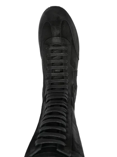 Ann Demeulemeester Fides Soft High Top Boxing Sneakers In Black