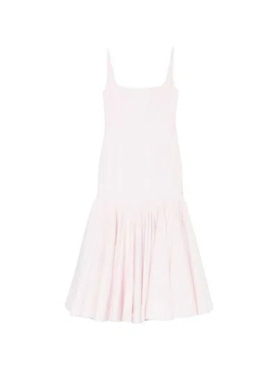 Jacquemus Agave Flared Midi Dress With Square Neckline In Pink