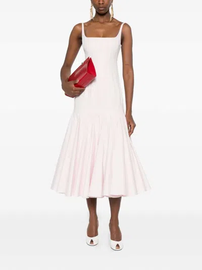 Jacquemus Agave Flared Midi Dress With Square Neckline In Pink