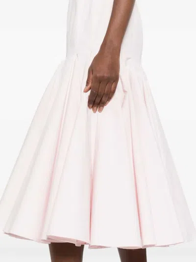 Jacquemus Agave Flared Midi Dress With Square Neckline In Pink