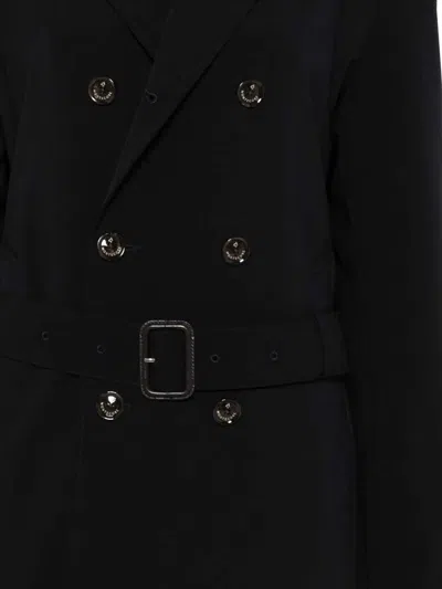 Montecore Double-breasted Coat With Belt In Black