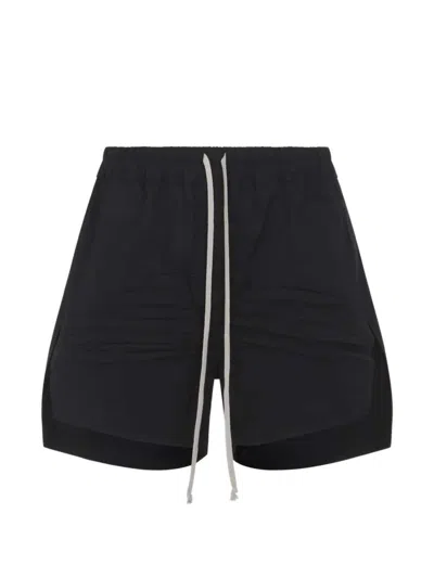 Rick Owens Boxers Shorts Cotton Layered Design Pockets In Black