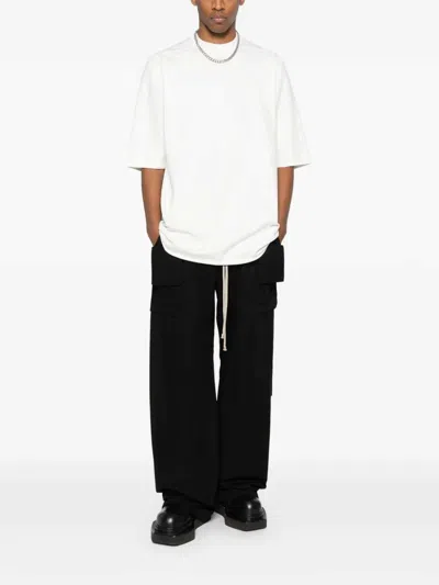 Rick Owens Drkshdw Creatch Wide-leg Cotton-blend Canvas Drawstring Cargo Trousers In Black