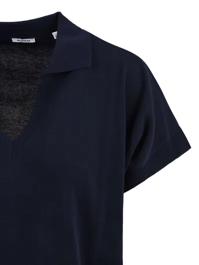 Aspesi Sweaters Blue In Blue