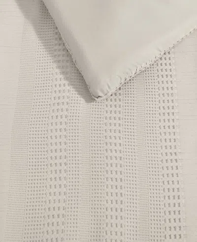 Kenneth Cole Variegated Waffle Comforter Set In Brown