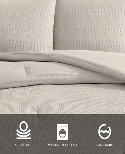 Kenneth Cole Variegated Waffle Comforter Set In Brown