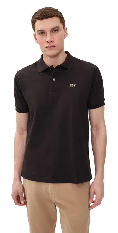 Lacoste Logo-detail Button Polo Shirt In Brown