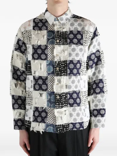 Ader Error Patchwork Fringed Shirt In Multi