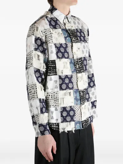 Ader Error Patchwork Fringed Shirt In Multi