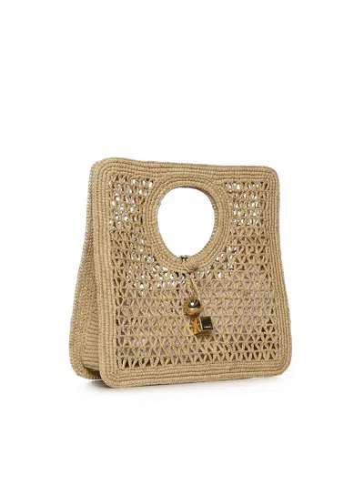 Jacquemus Small The Spiaggia Circular-handle Crochet Tote Bag In Sand