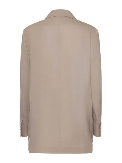 Max Mara Single-breasted Wool-blend Blazer In Neutral